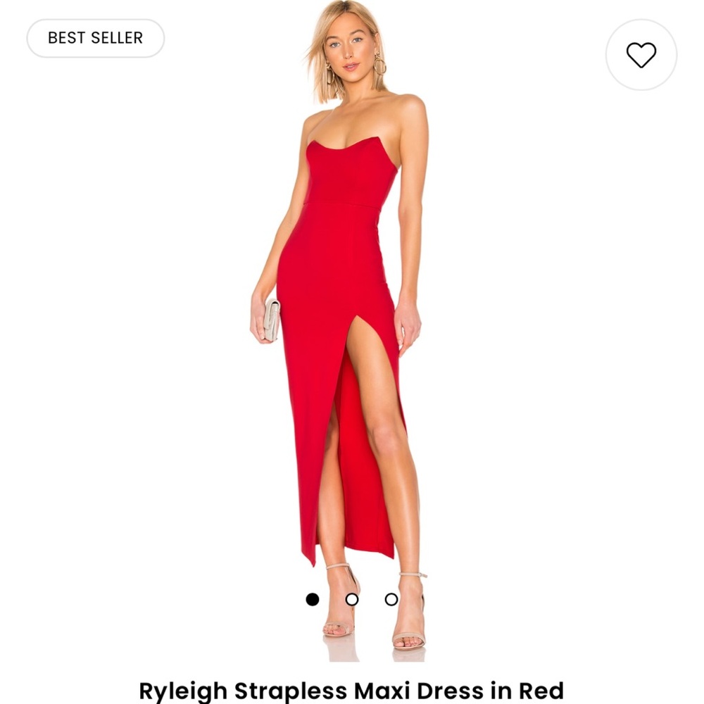 Super down Ryleigh strapless maxi dress red